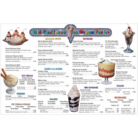 Remedia Publications Menu Math: Old Fashioned Ice Cream Parlor, Extra Menus, PK6 101D